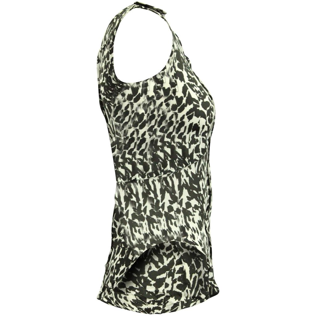 Isabel Marant Printed Sleeveless Blouse in Black Silk