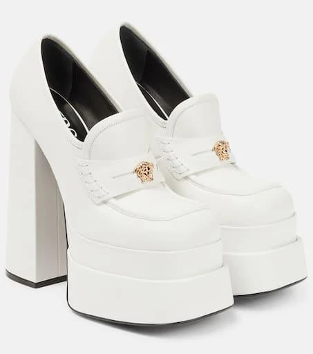 Versace Aevitas leather platform loafer pumps 1