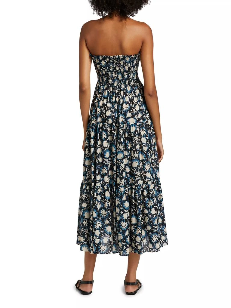 Ulla Johnson Lucca Floral Smocked Cotton-Blend Midi-Dress 5