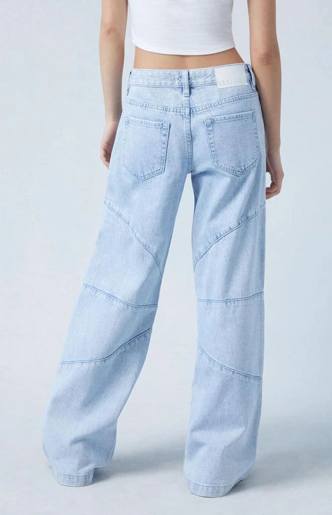 PacSun Eco Light Indigo Seamed Low Rise Baggy Jeans 4