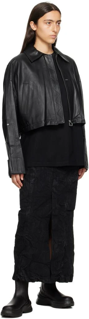 Wooyoungmi Black Cropped Leather Jacket 4