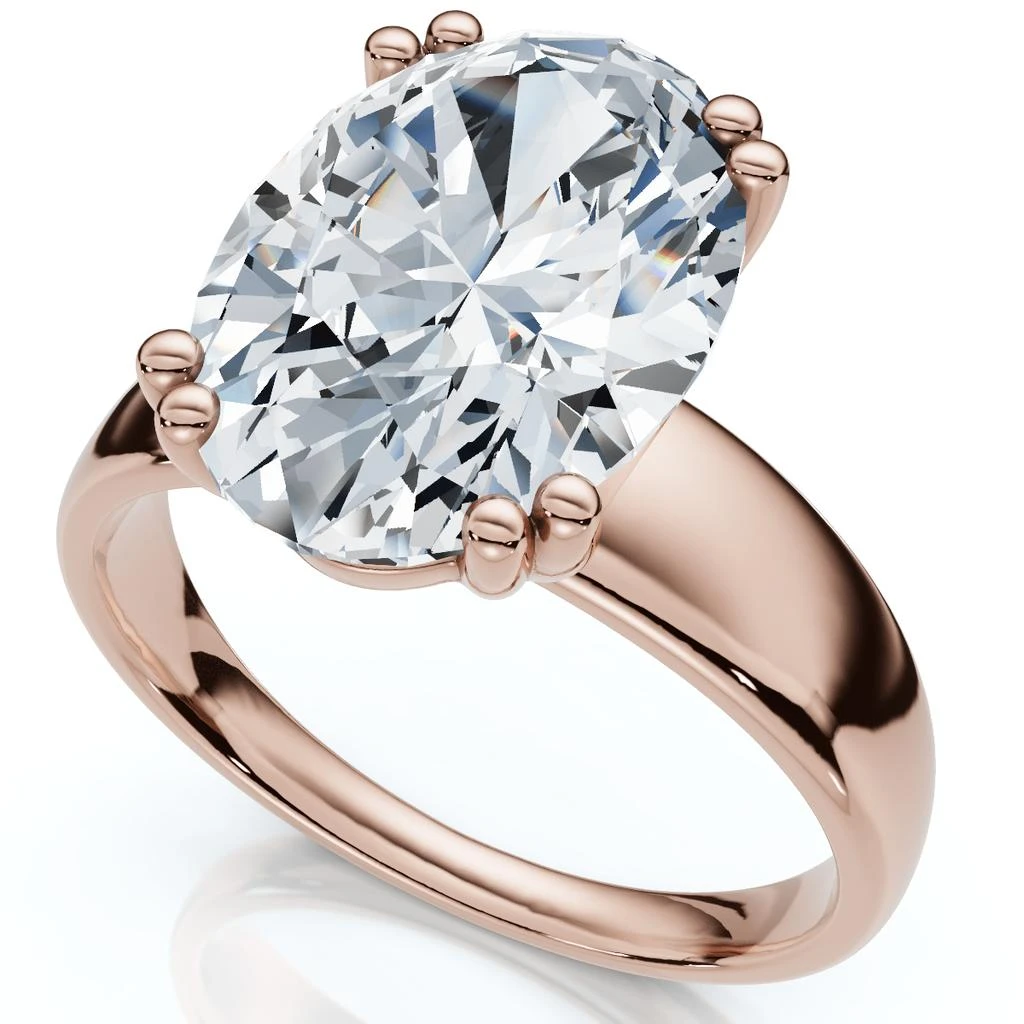 Pompeii3 Certified 4Ct Oval Diamond Solitaire Engagement Ring Lab Grown 6
