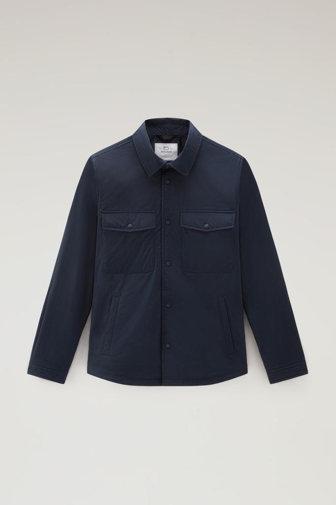 Woolrich Alaskan Padded Shirt Jacket in Urban Touch - Men - Blue