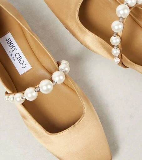 Jimmy Choo Ade embellished satin Mary Jane flats 5