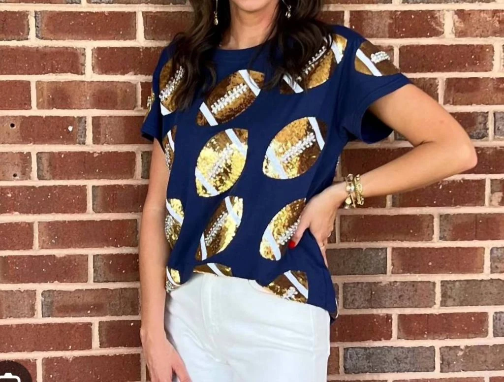 Queen Of Sparkles Queen Of Sparkles - Navy blue football shirt 2