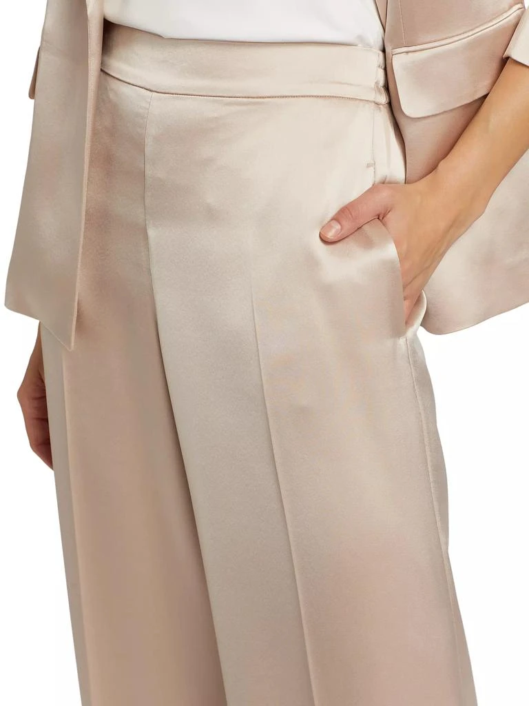 Elie Tahari Ashlynn Satin Cropped Wide-Leg Pants 6