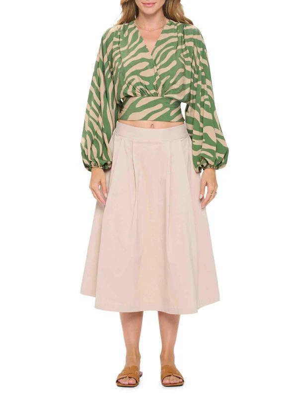 Renee C. Print Surplice Crop Top 3