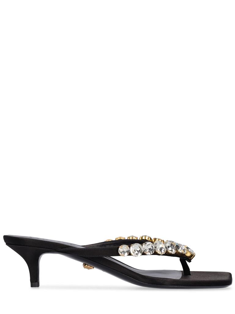 VERSACE 45mm Embellished Satin Sandals
