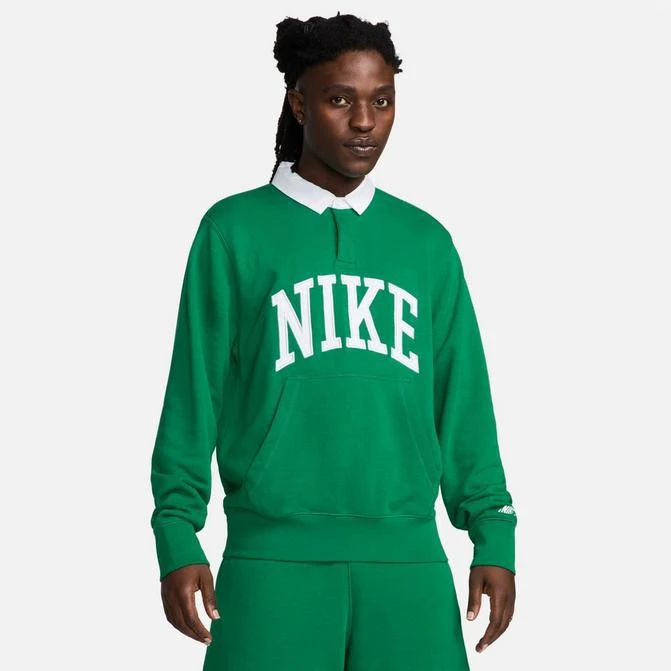 NIKE Men's Nike Club Fleece Long-Sleeve Fleece Polo Shirt 1
