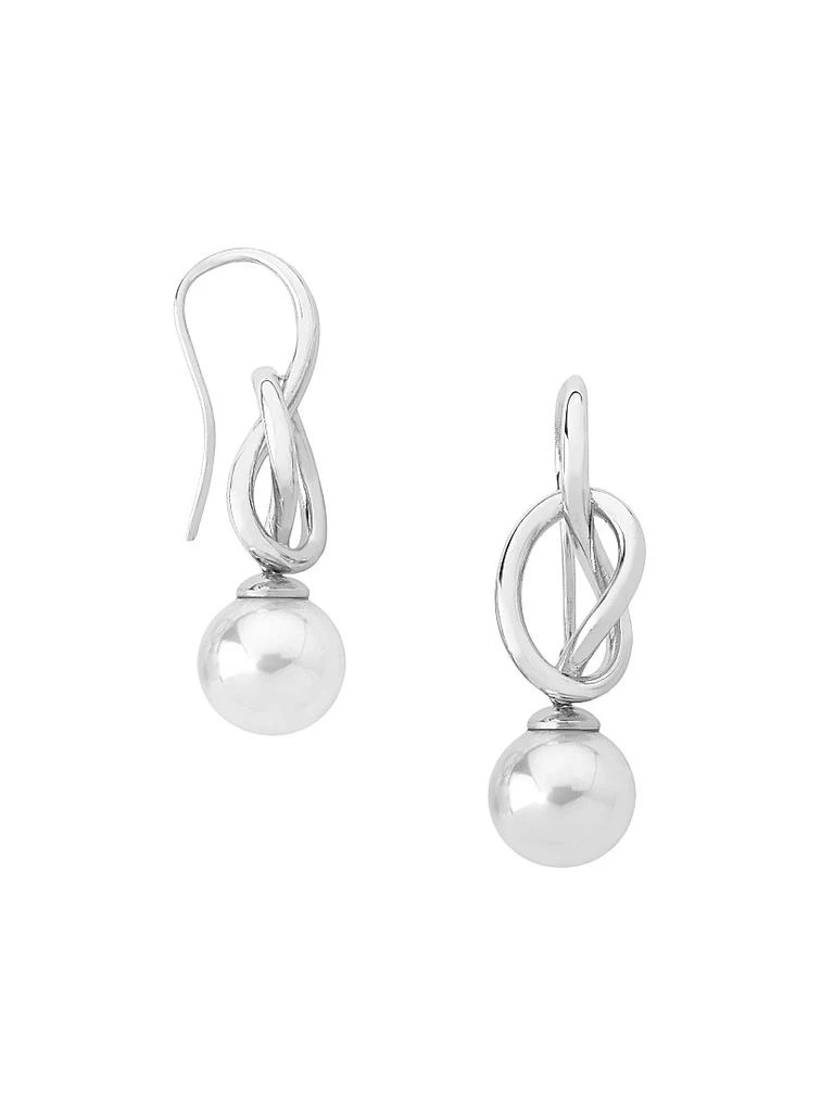 Majorica Nudo Rhodium-Plated Silver & Faux White Pearl Earrings 1