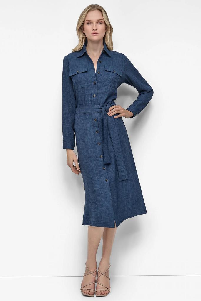 DKNY COLLARED BUTTON DRESS