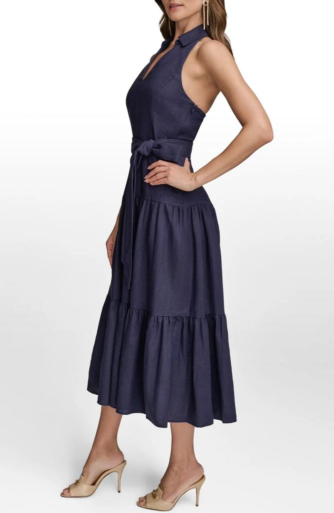 Donna Karan Linen Blend Halter Dress 3