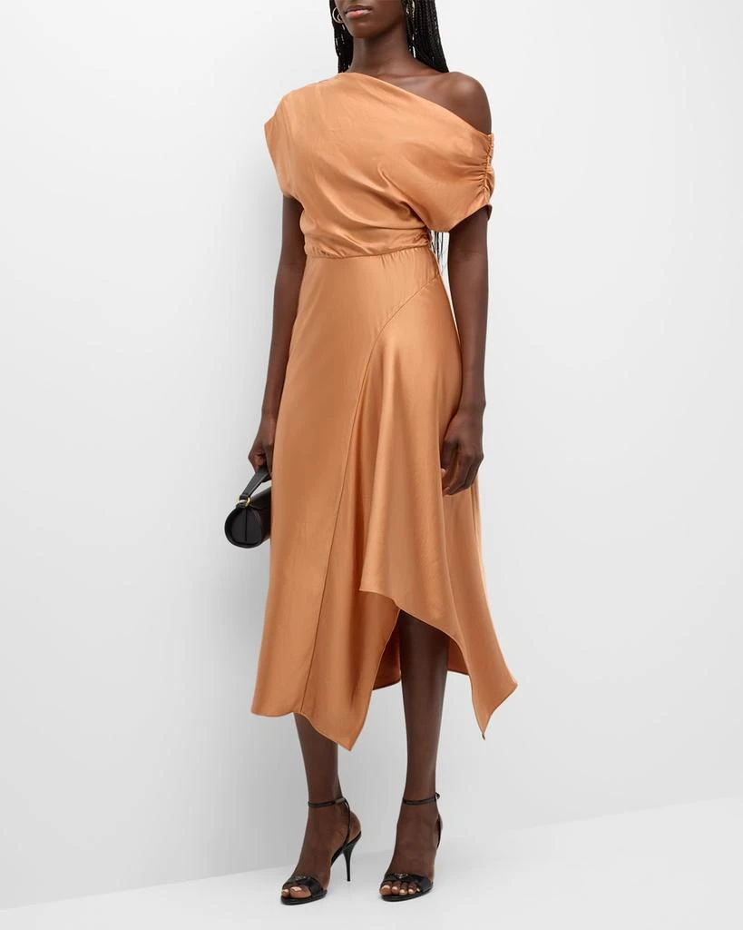 A.L.C. Jasmine Draped Satin Midi Dress 3