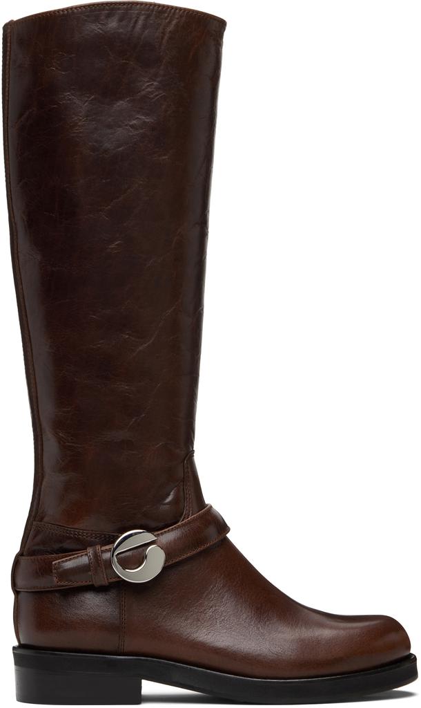 COPERNI Brown Belt Cavalier Tall Boots