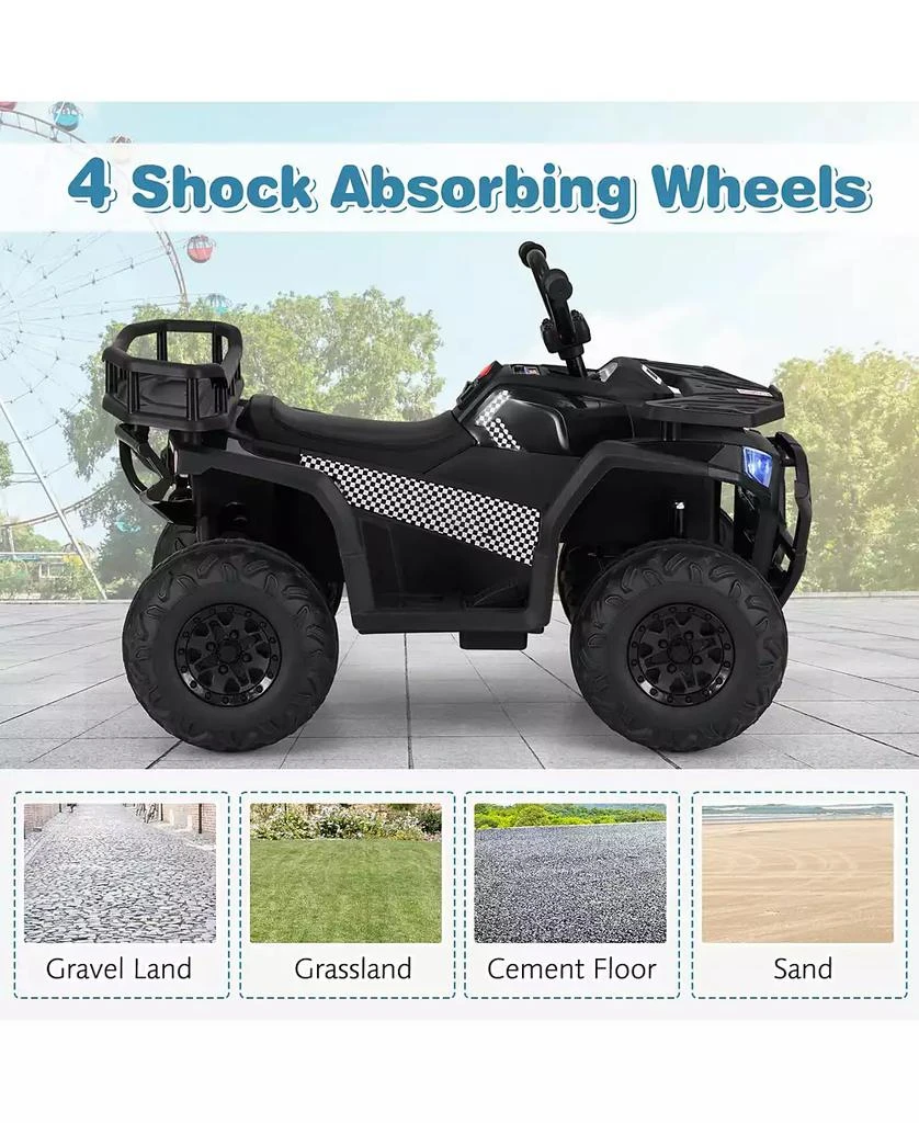 Mecale 24V Kids Ride on Electric ATV Quad Car with Realistic Sounds and LED Lights-Black 7