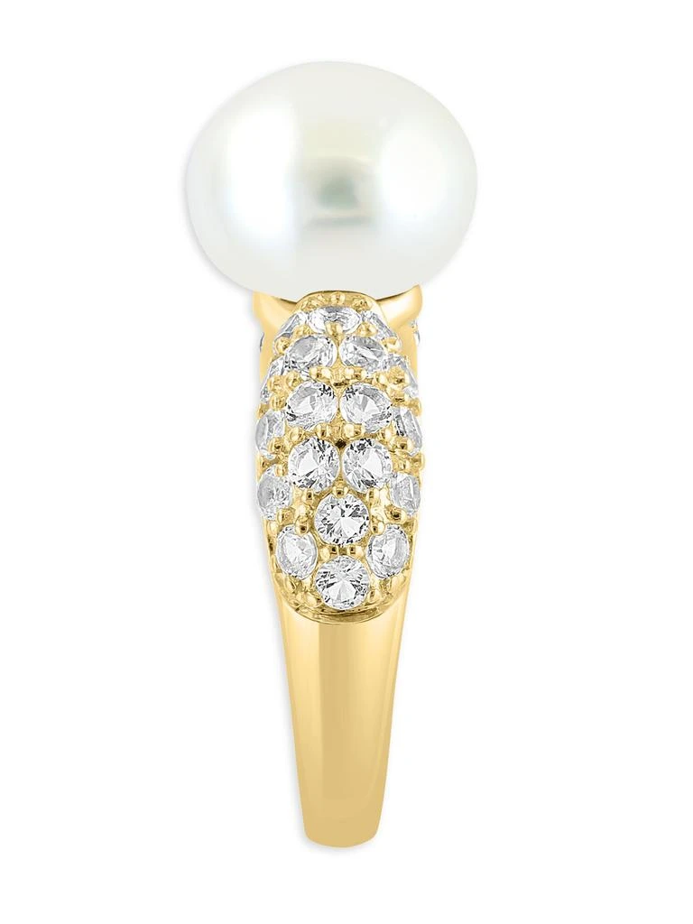 Effy ENY 14K Goldplated Sterling Silver, White Topaz 
10MM Freshwater Pearl Ring 2