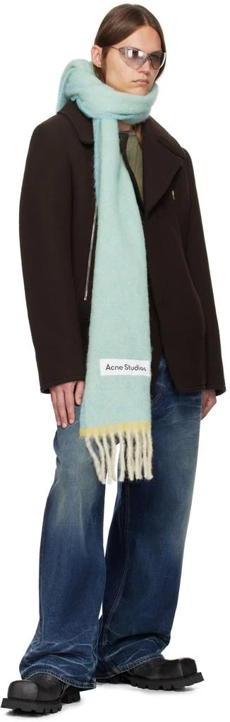 Acne Studios Blue Narrow Wool Mohair Scarf 3