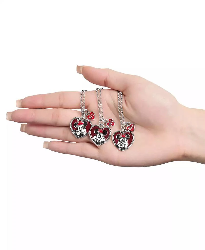 Disney Mickey & Minnie Mouse Heart Necklace Set of 3 4