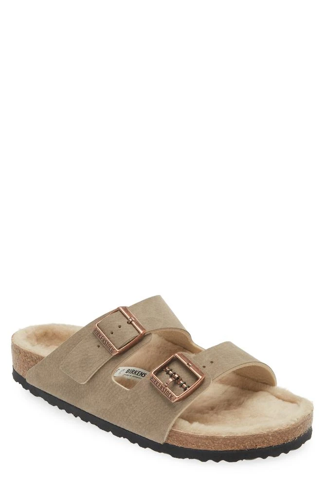 Birkenstock Arizona Dust Genuine Shearling Slide Sandal - Discontinued 1