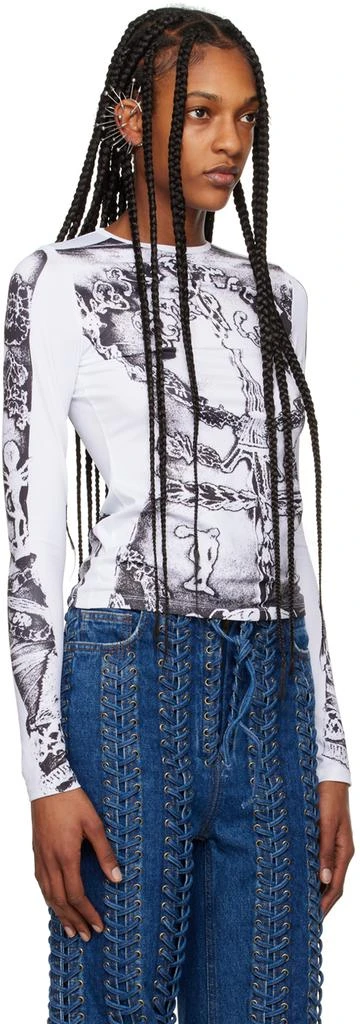 Jean Paul Gaultier White 'The Gaultier Paris' Long Sleeve T-Shirt 2