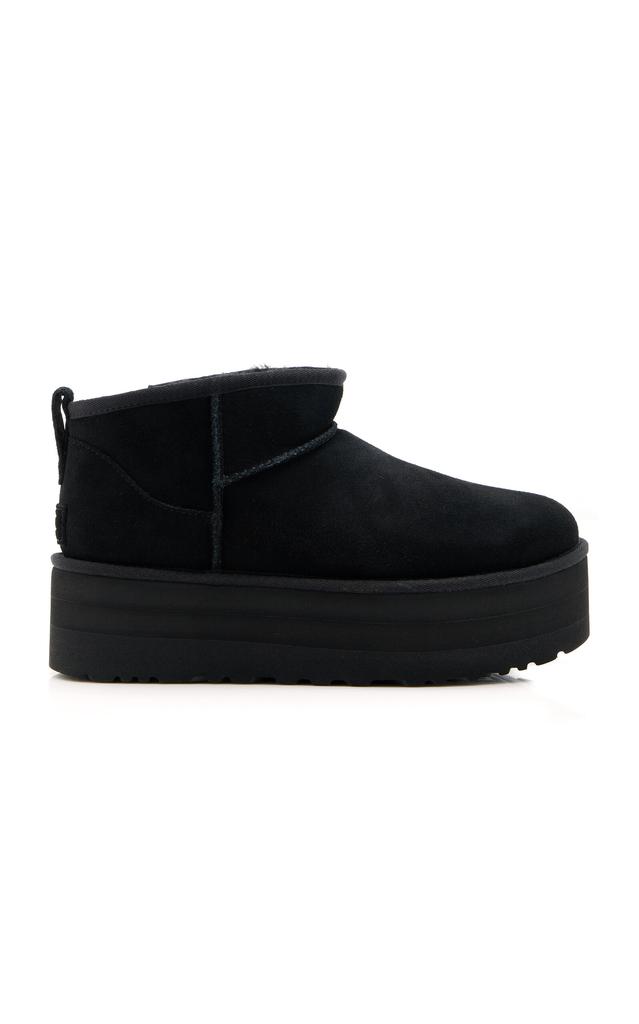 UGG UGG - Classic Ultra Mini Sheepskin Platform Boots - Black - US 12 - Moda Operandi