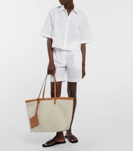Totême Leather-trimmed canvas tote bag 6