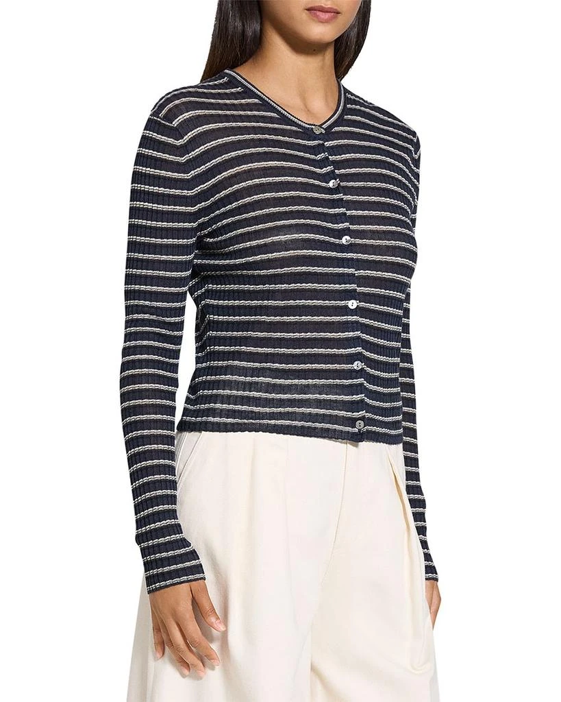 Theory Cropped Cardigan in Linen-Blend 4