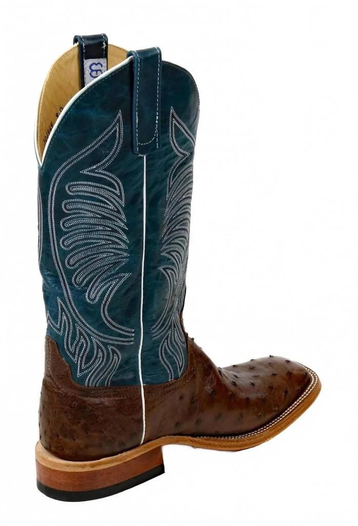 Anderson Bean Boots Women
s Ostrich Kango Leather Sole Exotic Boot In Dark_Brown/blue 2