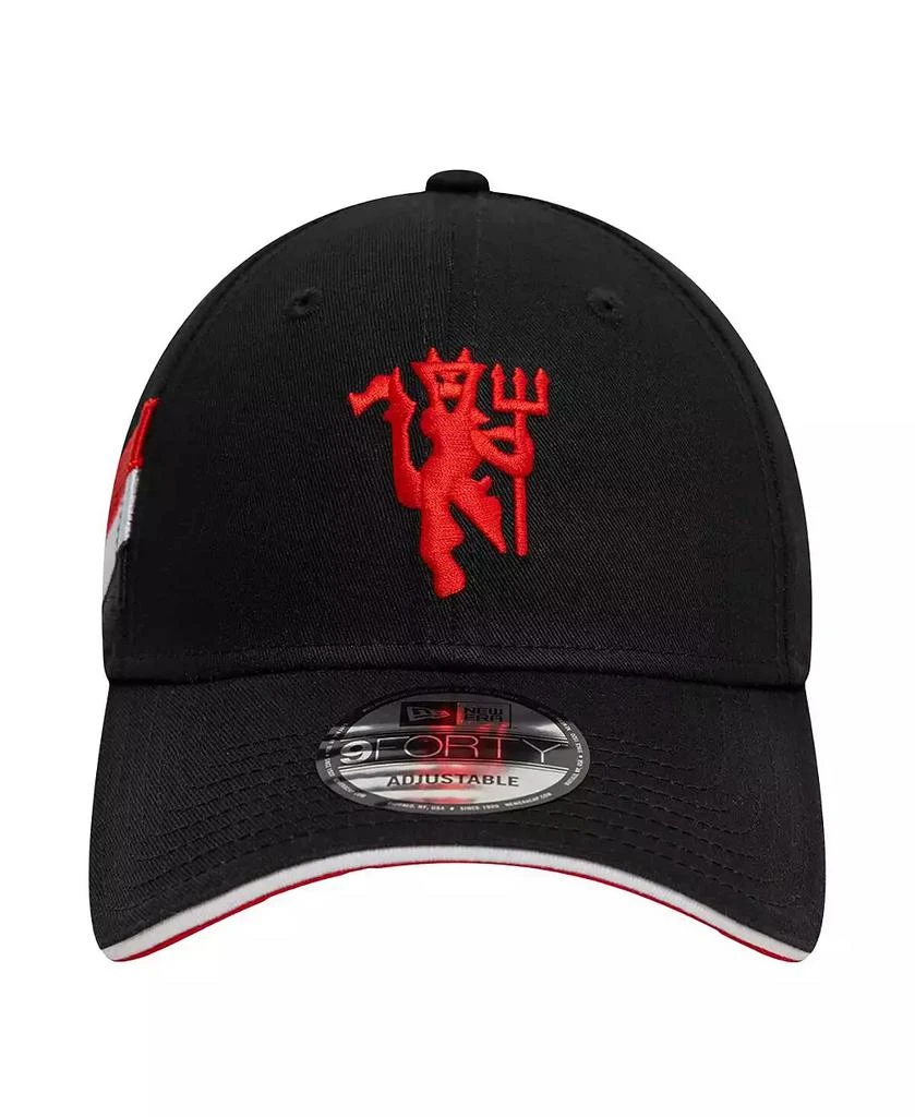New Era Men's Black Manchester United Flag 9FORTY Adjustable Hat 5