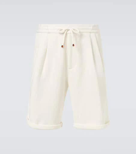 Brunello Cucinelli Chevron cotton and linen Bermuda shorts 1