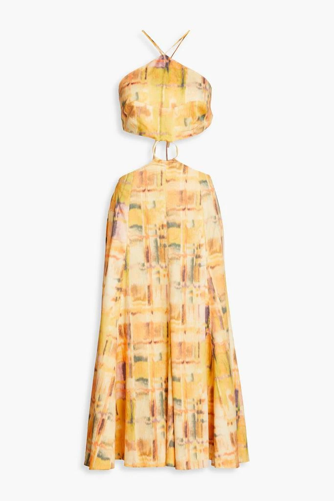 Cult Gaia Nadeesha cutout printed linen-blend midi dress 1