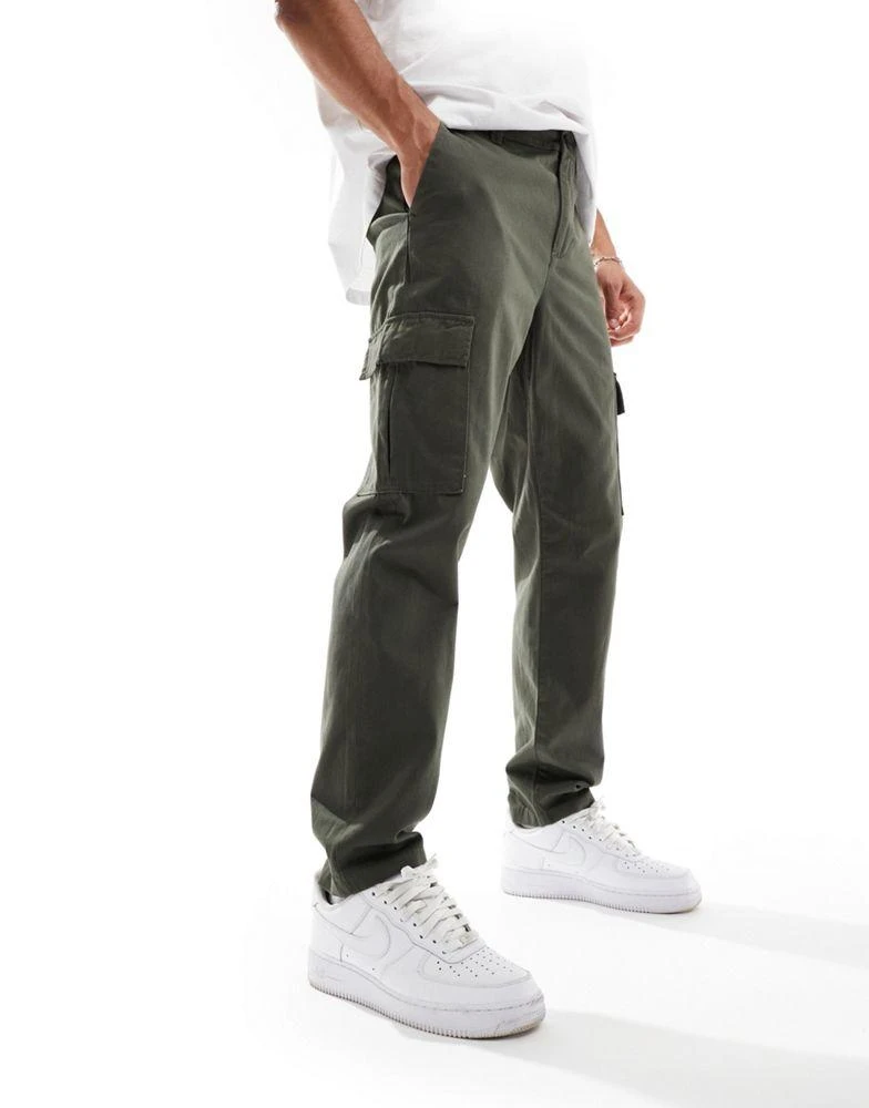 New Look New Look cargo trousers in khaki 1