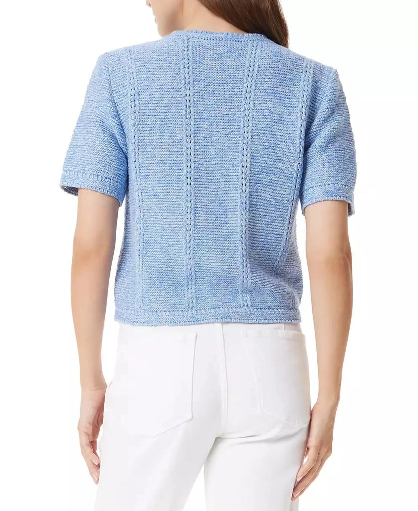 Sam Edelman Women's Colleen Novelty-Stitch Short-Sleeve Cardigan 3