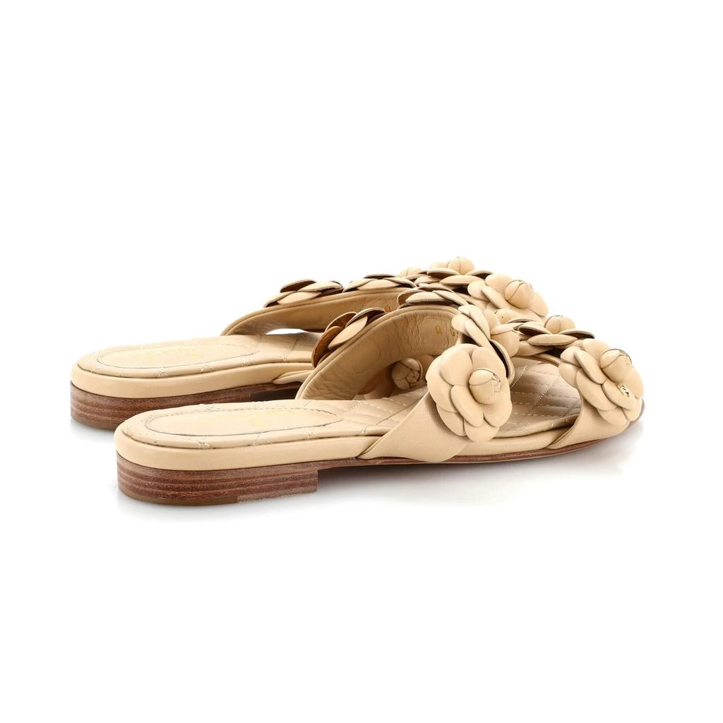 Chanel Women's Camellia Double Strap Sandals Leather 3