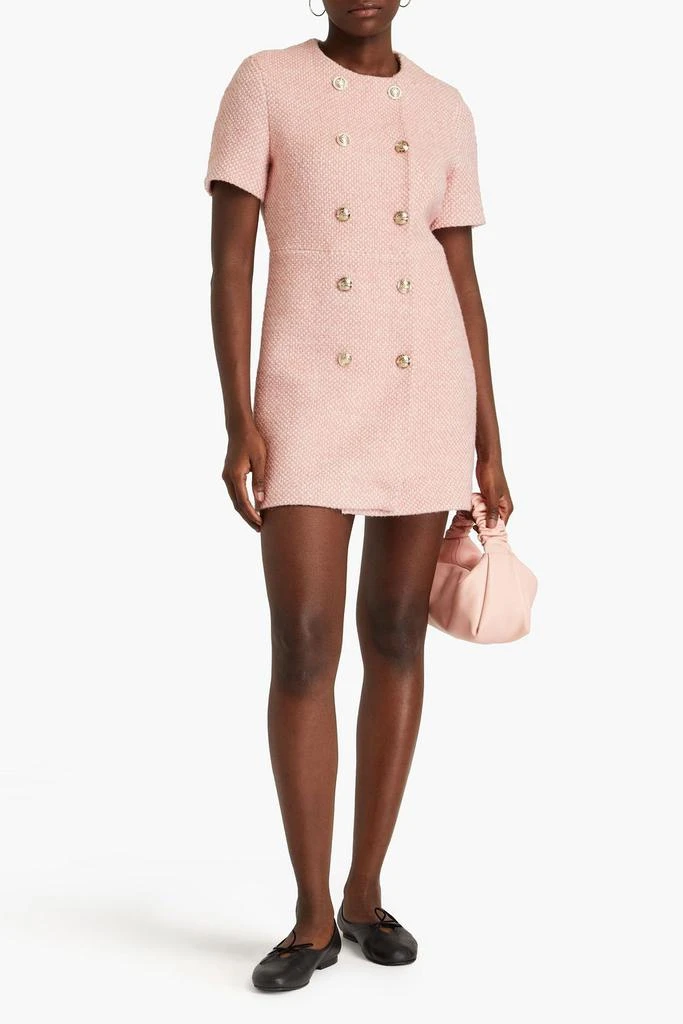 Maje Button-embellished tweed mini dress 2