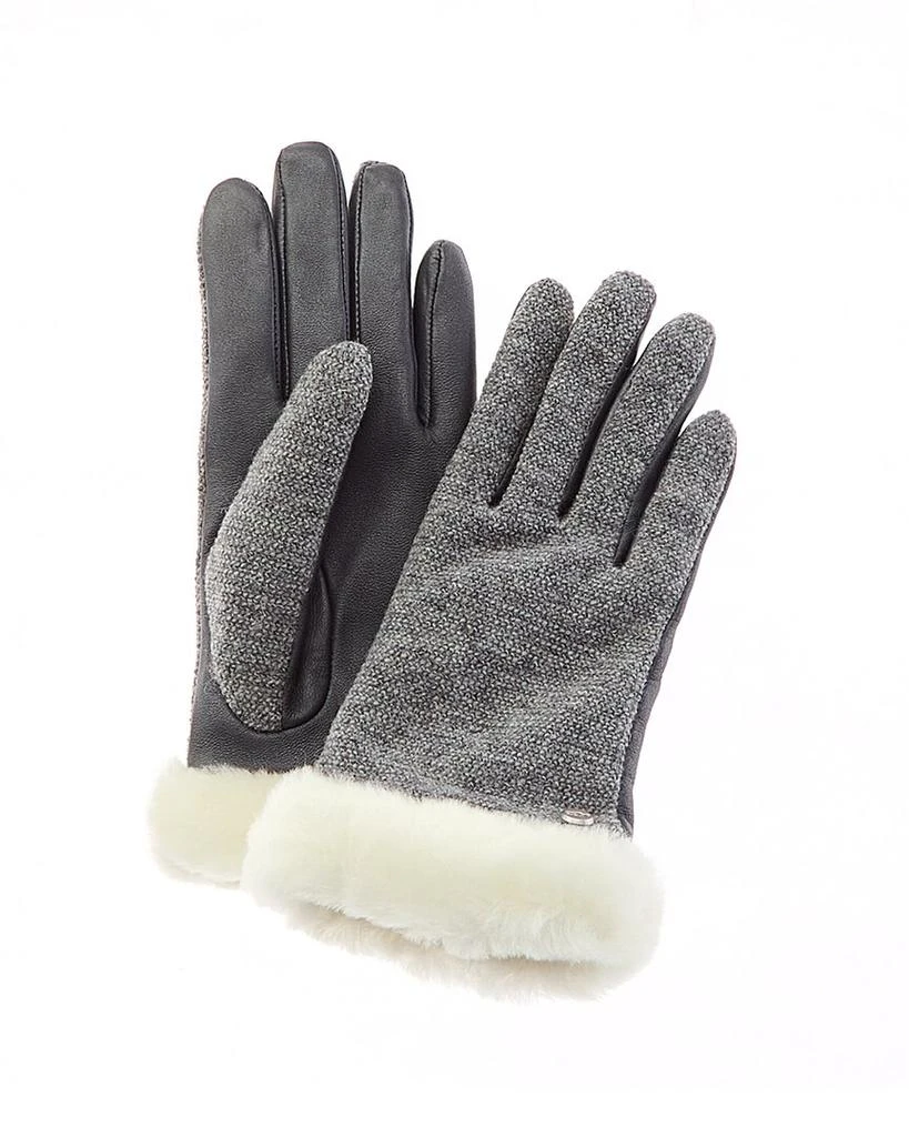 UGG Shorty Leather-Trim Wool-Blend Gloves 1