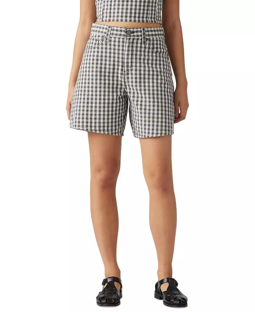 Levi's Premium Women's High-Rise Check-Print Baggy Shorts 1