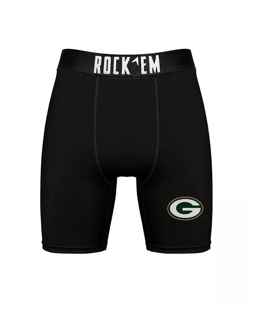 Rock 'Em Men's Green Bay Packers Primary Crew Socks Boxer Briefs Combo Pack 2