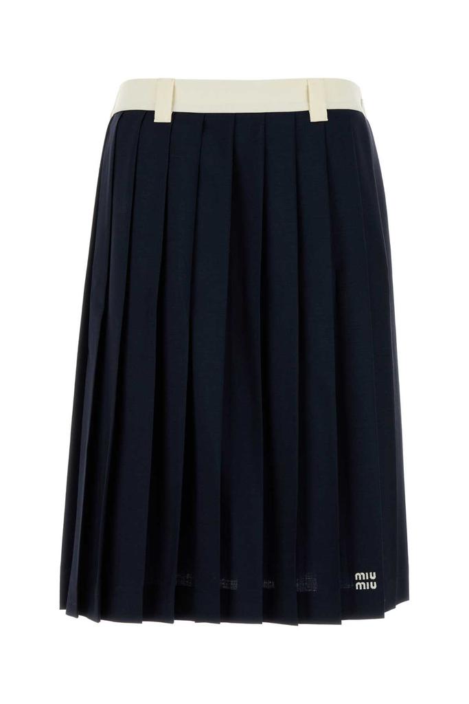 Miu Miu Dark Blue Mohair Blend Skirt