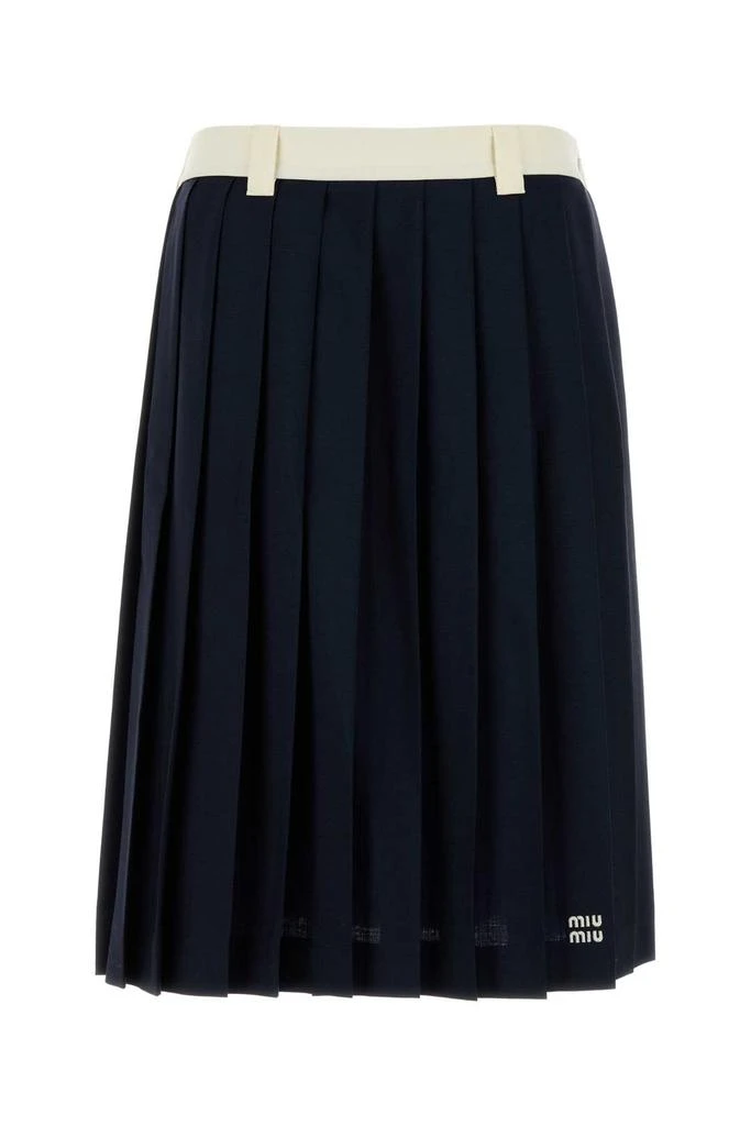 Miu Miu Dark Blue Mohair Blend Skirt 1