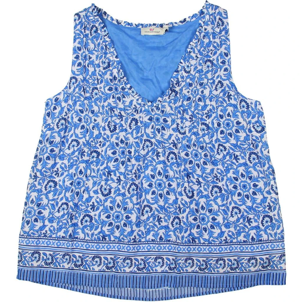 Vineyard Vines Womens V-Neck Pintuck Blouse 2