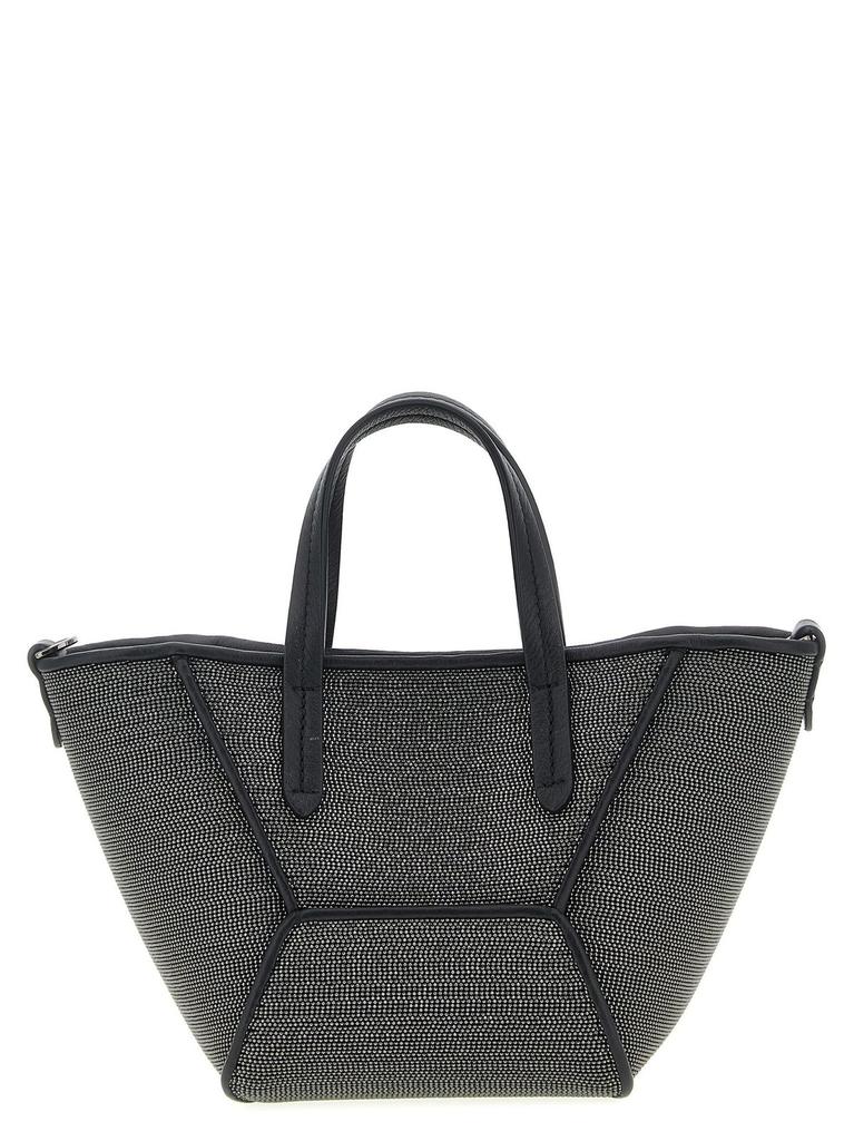 Shop Brunello Cucinelli BC Duo Logo Embossed Mini Tote Bag
