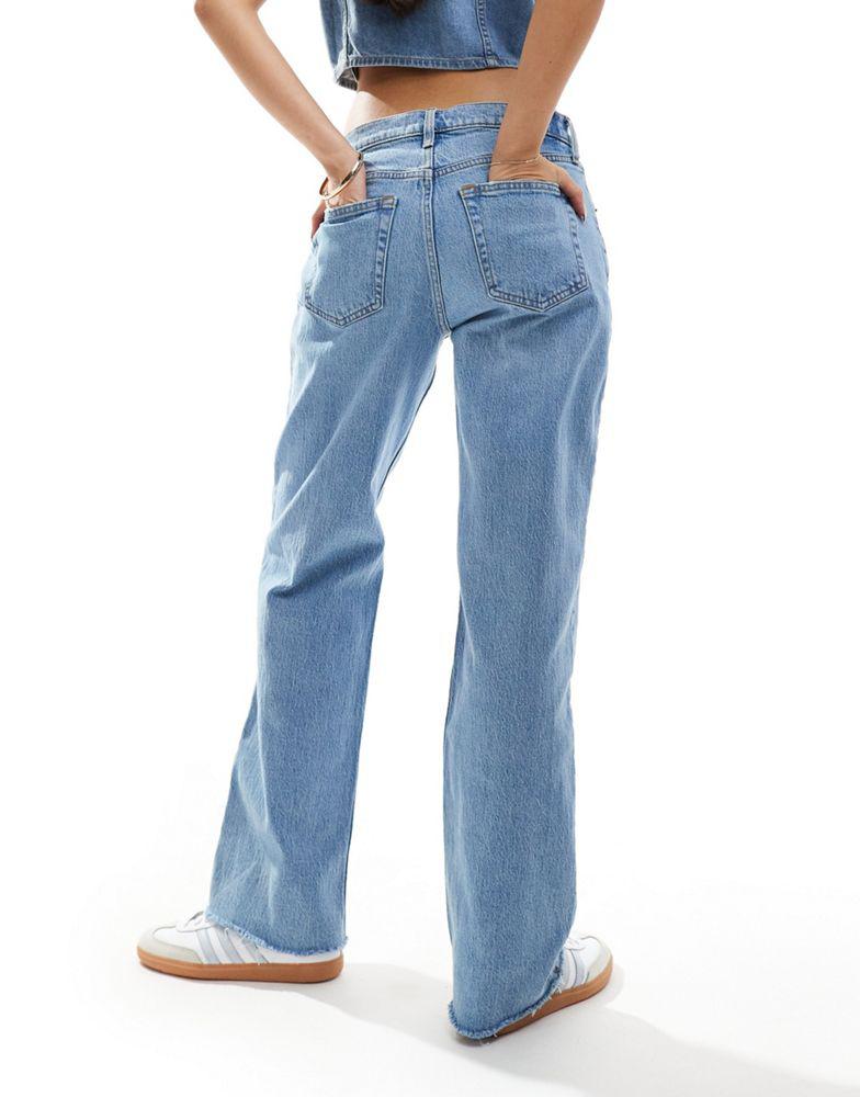 Abercrombie & Fitch Curve Love low rise baggy jean in mid Abercrombie & Fitch Curve Love low rise baggy jean in mid