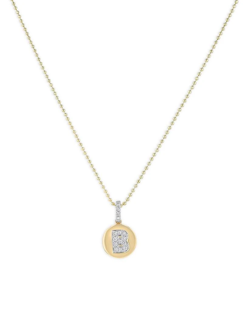 Bloomingdale's Fine Collection Diamond Accent Initial "B" Pendant Necklace in 14K Yellow Gold, 0.10 ct. t.w. - Exclusive 1