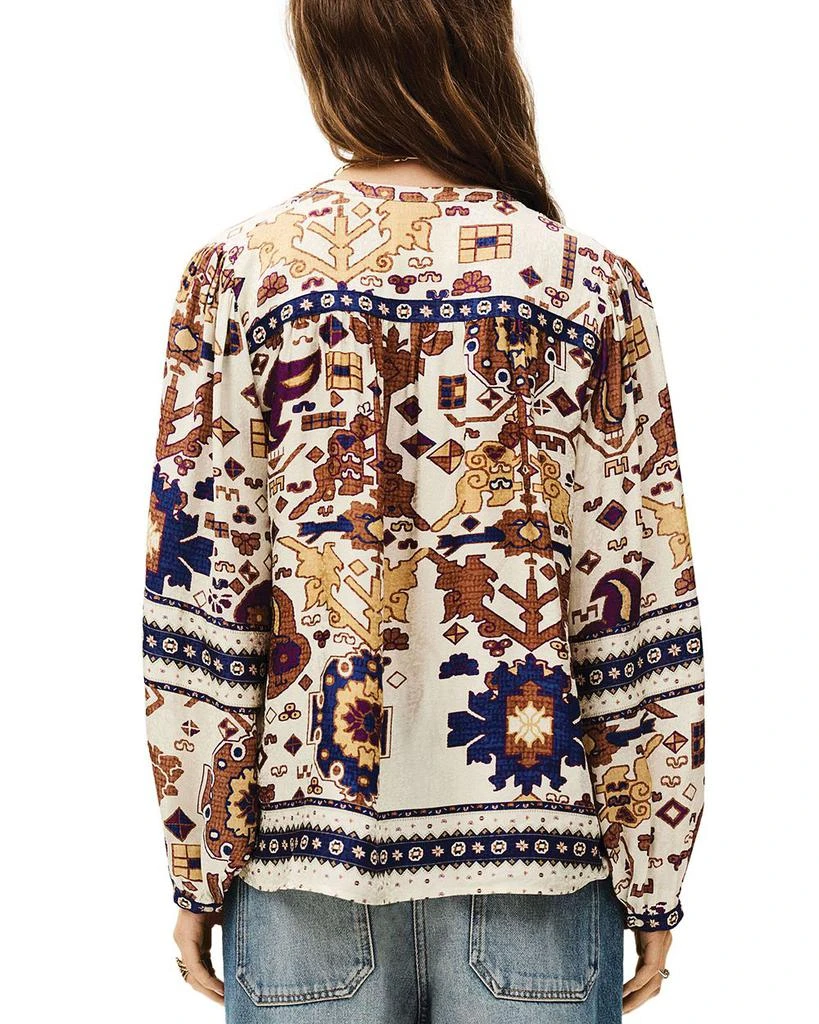 ba&sh Varone Printed Deep V Blouse 3