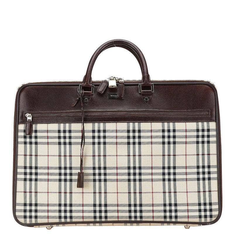 Burberry Nova Check Canvas Leather Briefcase