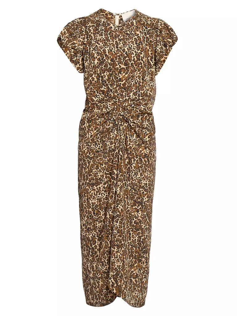 Isabel Marant Terena Leopard Silk-Blend Midi-Dress 1