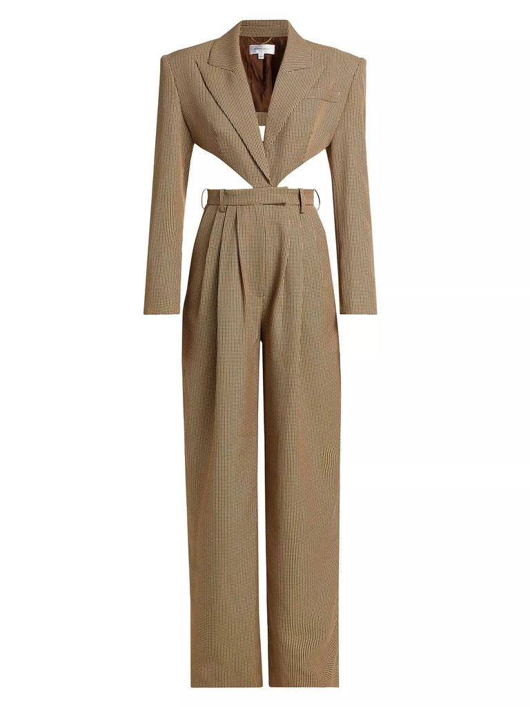 Ronny Kobo Amschel Houndstooth Cut-Out Jumpsuit 1