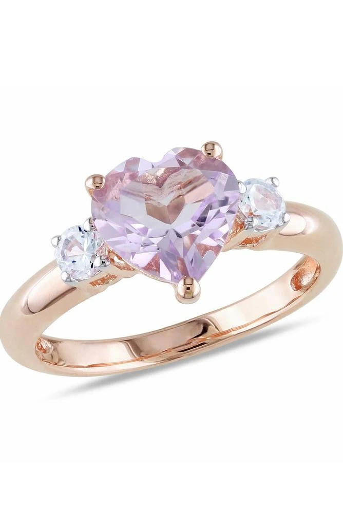 DELMAR Rose de France Heart 
Created White Sapphire Ring