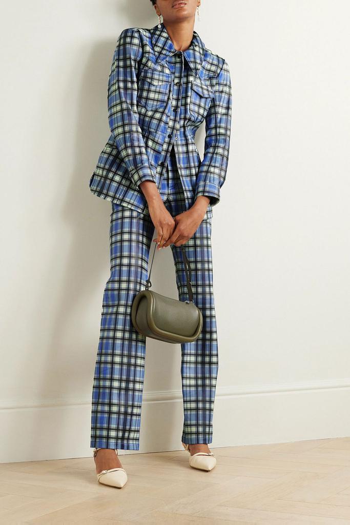 DODO BAR OR Soof checked leather straight-leg pants